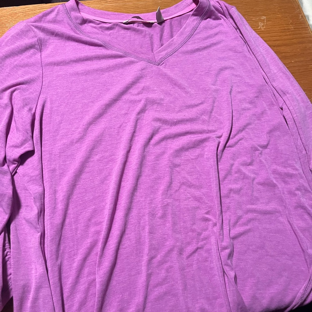 Isaac Mizrahi Purple Long Sleeve Relaxed Blouse